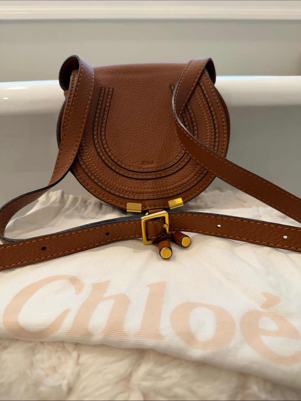 Chloé Marcie Small Saddle Bag Grained Leather - Picture 9 of 10